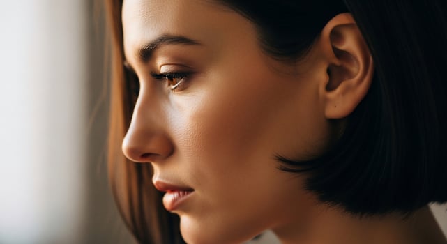 A woman with short hair and a dark complexion photo