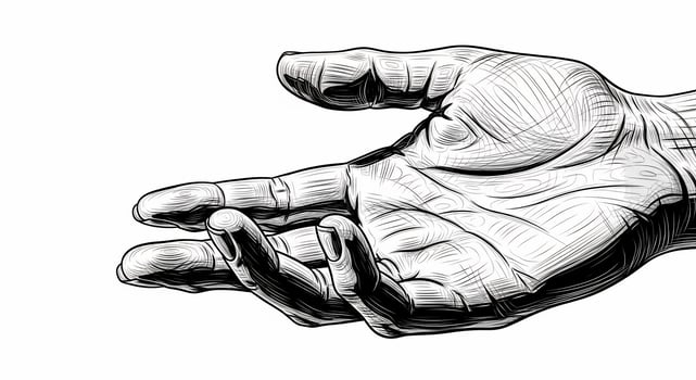 A drawing of a hand with a finger out photo