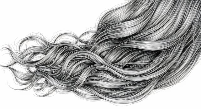 illustration of a long wavy hair photo