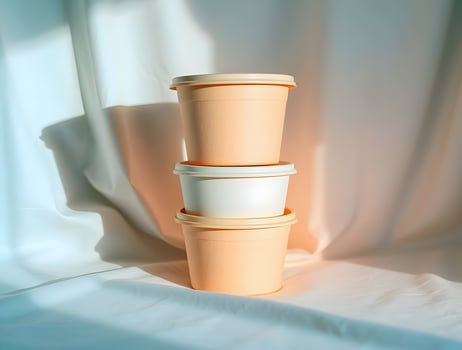 Three plastic containers stacked on top of each other photo