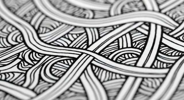 A black and white drawing of a pattern photo
