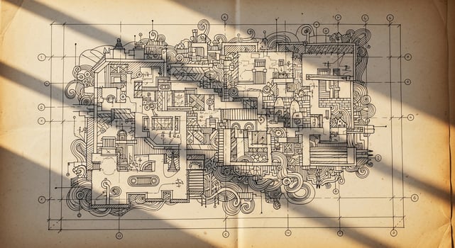 A drawing of a city on a piece of paper photo