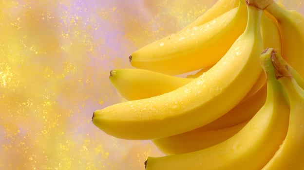 Fresh bunch of ripe bananas on a colorful background ready to be enjoyed as a healthy snack or ingredient in recipes photo