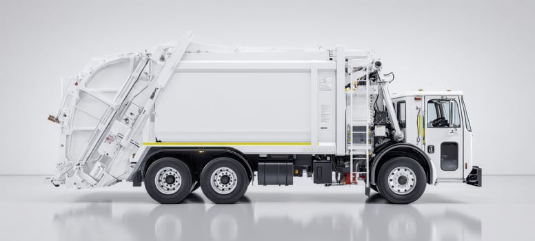 The modern garbage truck showcasing innovative waste collection technology. photo