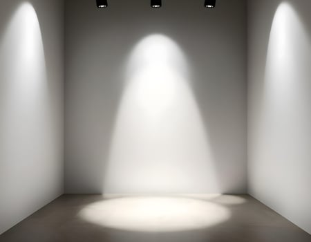 Minimalist Spotlight Display Casting Angular Shadows on the Wall photo