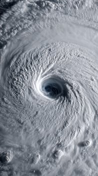 Majestic Hurricane Eye Seen From Space, A Powerful Natural Phenomenon. photo