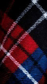 Cozy Red Blue White Plaid Pattern Texture Close Up. photo