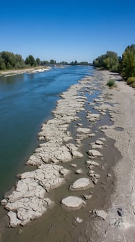 Cracked Riverbed Shows Drought's Impact on Waterways and Landscape. photo