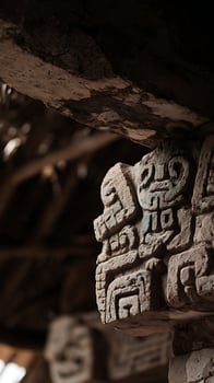 Ancient Stone Carving Detail From Historic Temple Ruins. photo