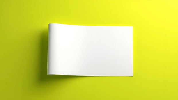 Blank White Label on Yellow-Green Background with Crisp Detail photo