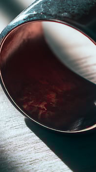 Abstract Macro Texture with Rippling Red and Blue Tones. photo