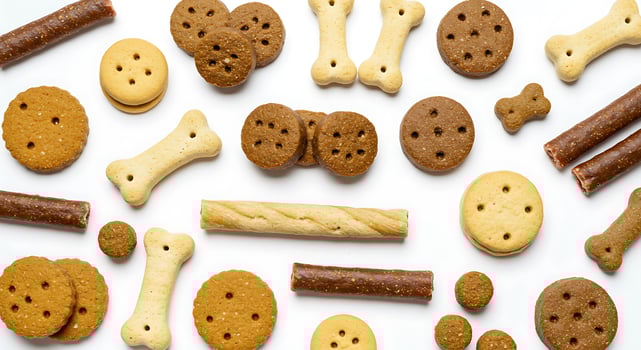 A variety of dog biscuits and treats photo