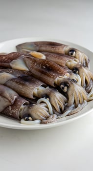 A plate of squid on a table photo