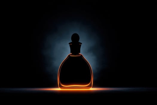 Silhouette of a perfume bottle photo