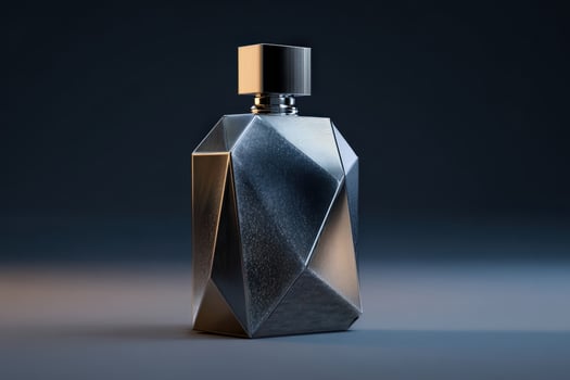 Geometric metallic perfume bottle photo