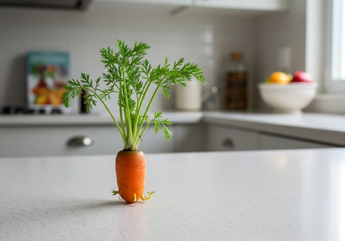 A carrot sitting on a counter top photo