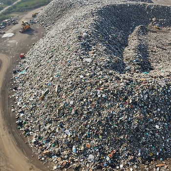 Aerial view of landfill photo