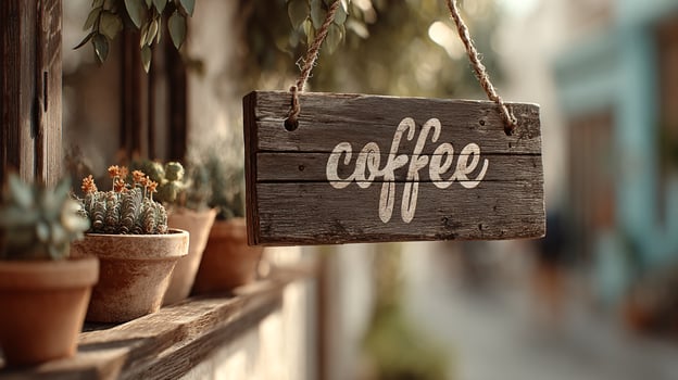 Outdoor Wall Presentation of Coffee Brand Signboard Design photo