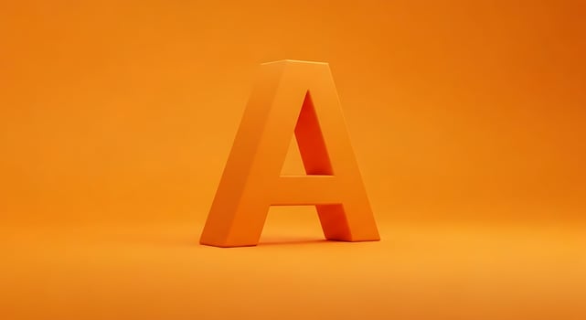 Bold 3D Letter A in Warm Orange Color for Graphic Design and Advertising photo