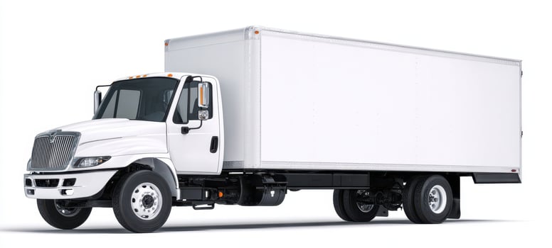 The white delivery truck ready for efficient transportation and logistics services. photo
