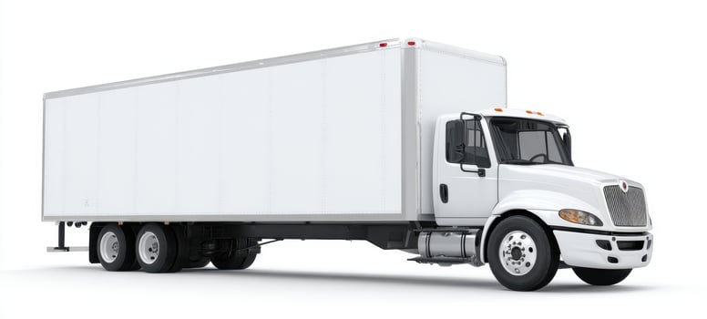 The powerful white truck ready for transportation and logistics services. photo