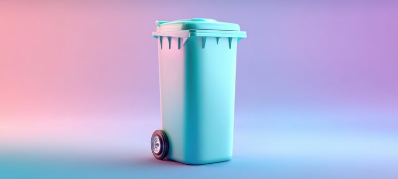 The modern garbage bin in vibrant colors against a stylish backdrop. photo