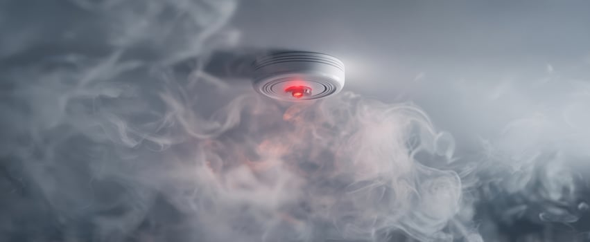 The smoke detector signaling danger in a modern interior environment photo