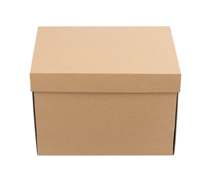 Cardboard box on a white photo