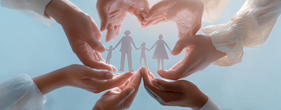 The Hands Embracing a Family Symbol in a Spiritual Setting photo
