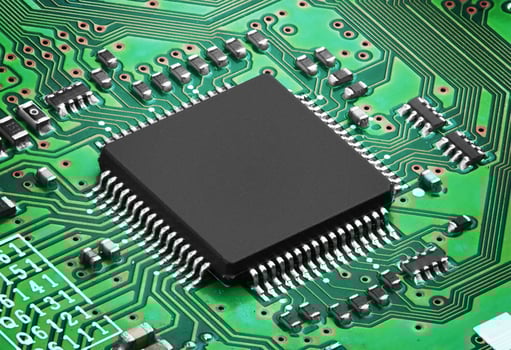 Electronic circuit board with a processor device photo
