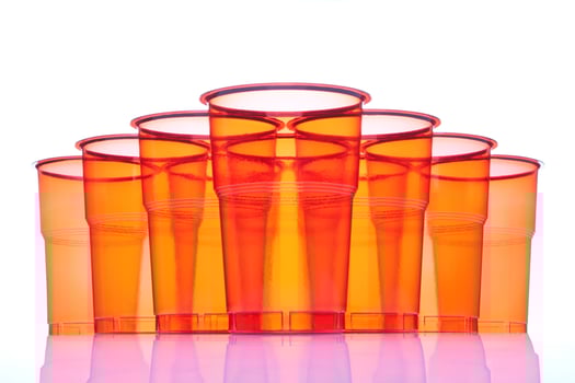 Group of plastic glasses photo