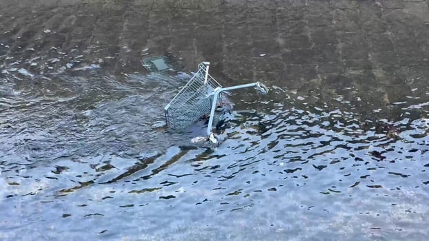 A Reflective Water Surface Capturing a Submerged Object Beneath the Calm Waves Above photo
