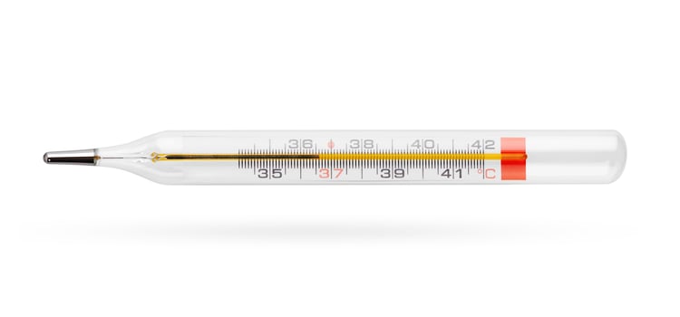 Medical thermometer on white photo