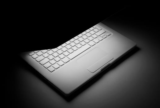 laptop with the shone display photo