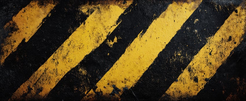 The yellow and black warning stripes on a textured background. photo