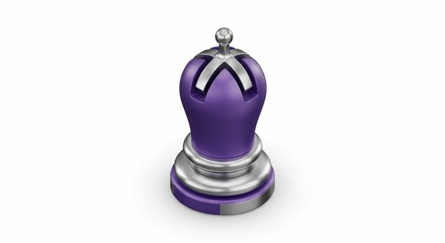 Purple Chess Bishop Piece 3D Render Isolated. photo