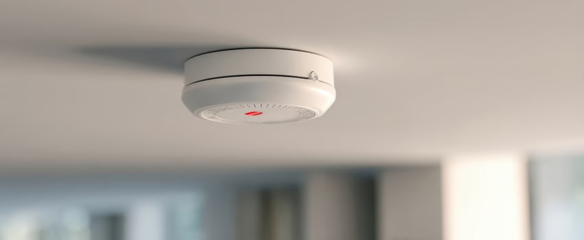 The smoke detector ensuring safety in modern residential interiors. photo