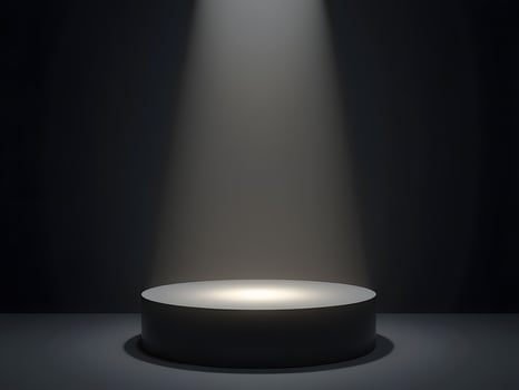 An empty podium with a spotlight shining on it photo
