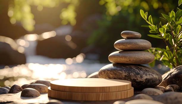 Zen Stones by a Stream photo