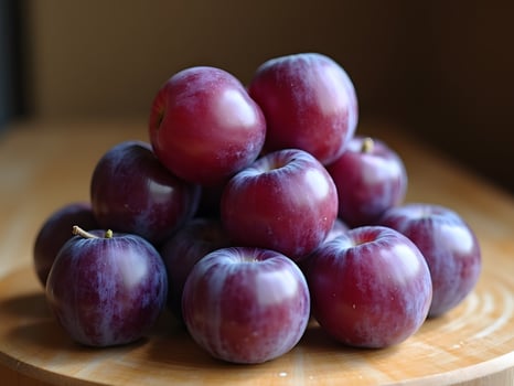 Pile of Fresh, Ripe Plums photo