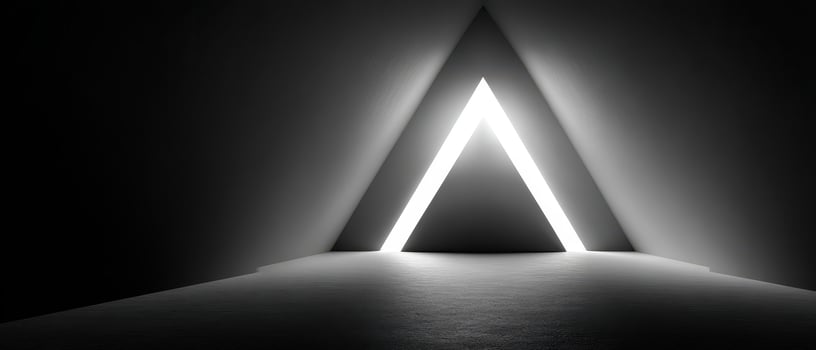 Light creates triangular shape in dark room photo