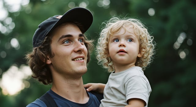 Father and Child Connection in Nature's Embrace photo