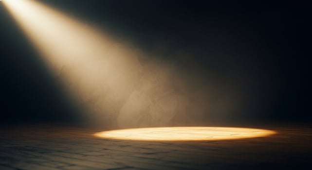 An empty room with a spotlight shining on it photo