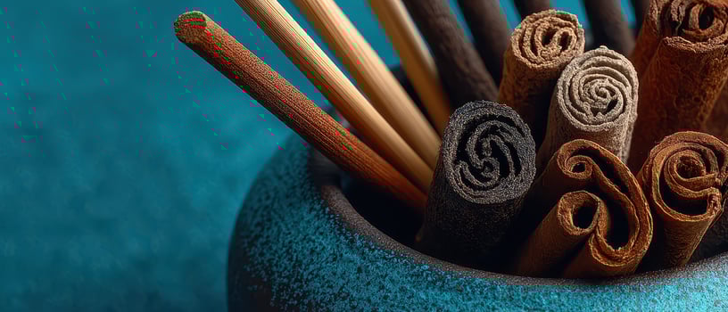 Colorful spices and aromatic herbs in a bowl photo