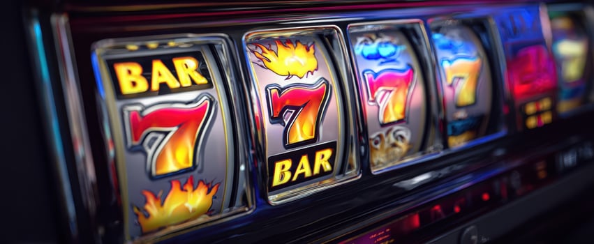 The vibrant classic slot machine showcasing colorful symbols and enticing jackpots. photo