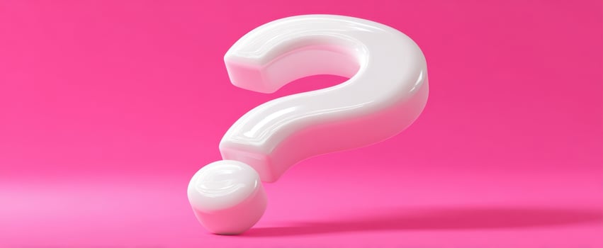 The Bold White Question Mark on a Vibrant Pink Background photo