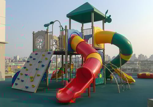 Colorful rooftop playground photo