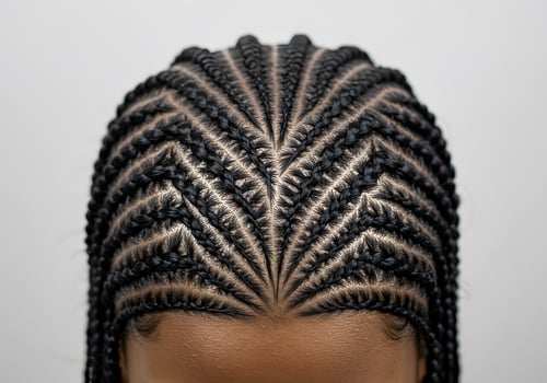 Detailed braids hairstyle photo