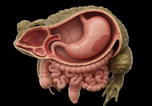 Dissected frog internal organs anatomy photo