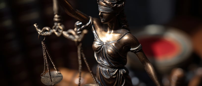 The Justice Lady Holding Scales in a Courtroom Setting photo
